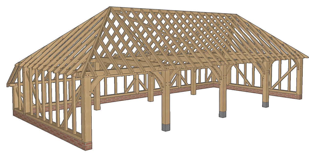 Quadruple Garage Hipped Roof With Catslide 
 'MAYFAIR'